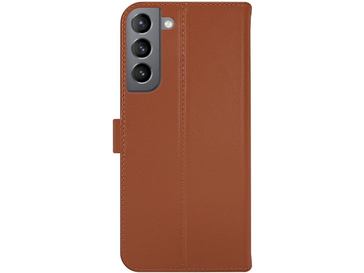 Valenta Leather Bookcase Bruin - Samsung Galaxy S22+ hoesje