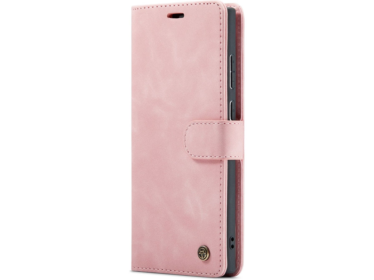 CaseMania 2in1 Magnetic Bookcase Roze - Samsung Galaxy S22 Ultra Hoesje