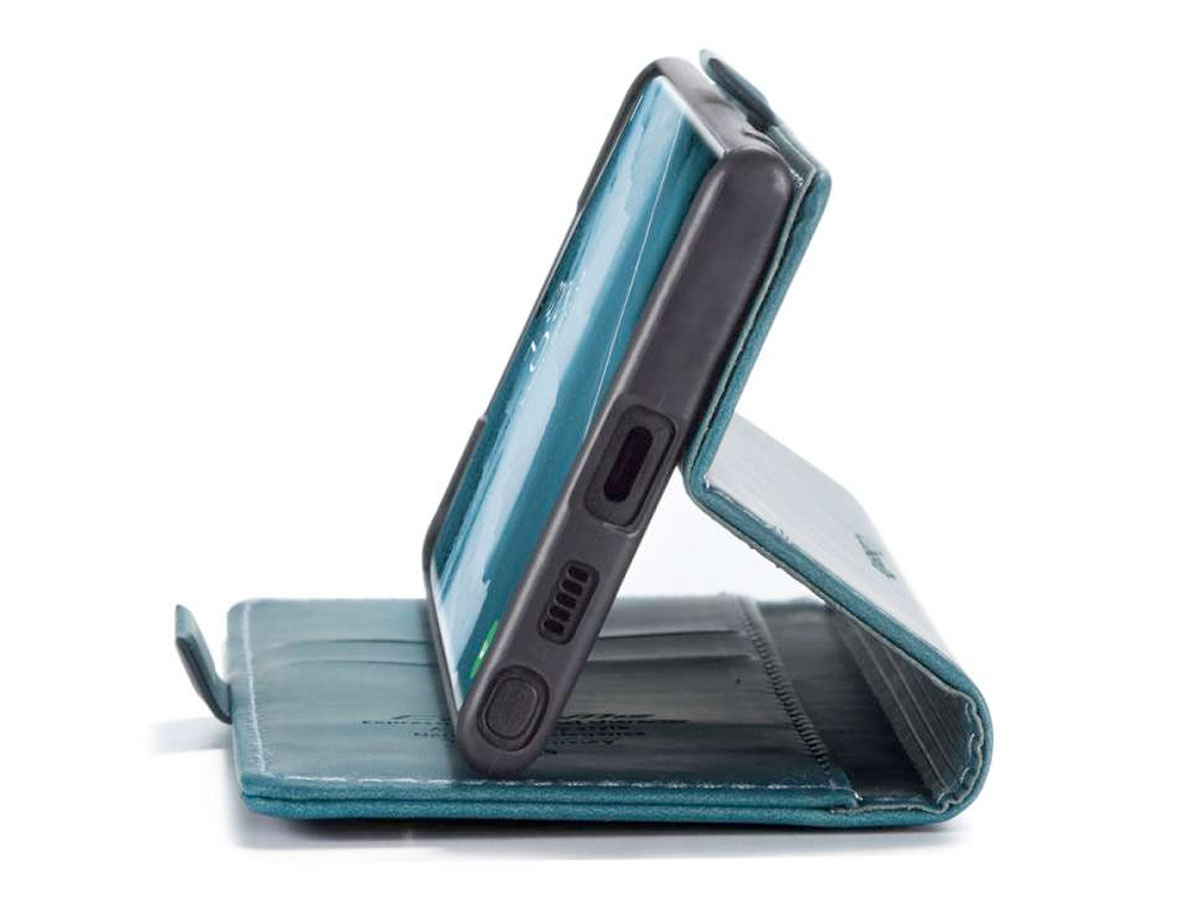 CaseMe Vintage BookCase Groen - Samsung Galaxy S22 Ultra hoesje