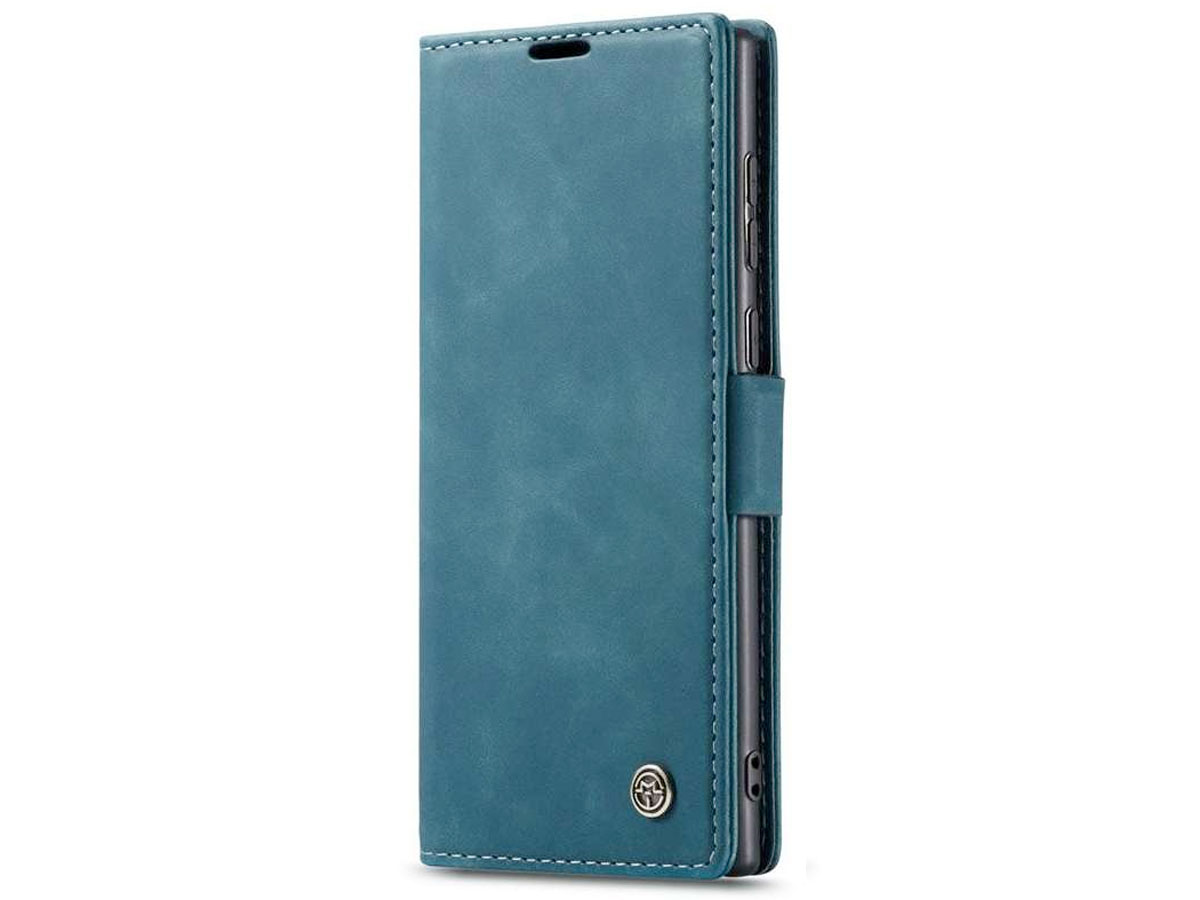 CaseMe Vintage BookCase Groen - Samsung Galaxy S22 Ultra hoesje