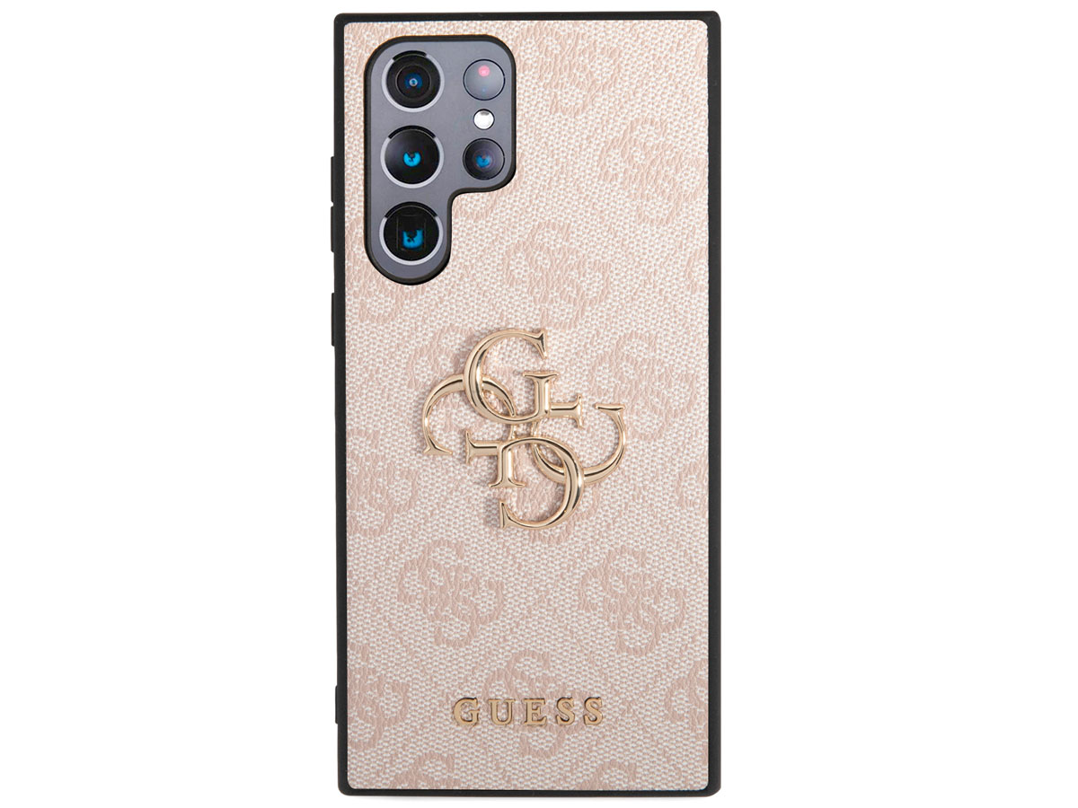 Guess Big 4G Monogram Case Roze - Samsung Galaxy S22 Ultra hoesje