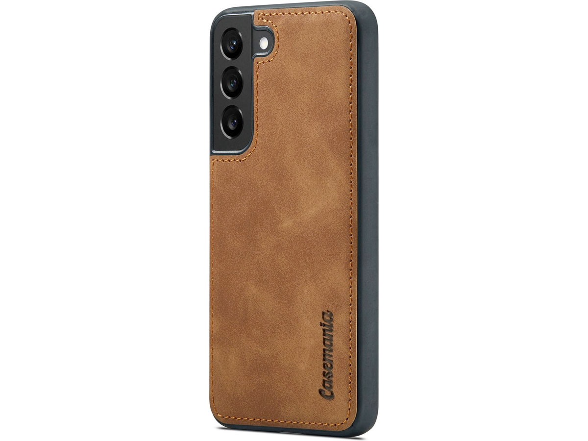 CaseMania 2in1 Magnetic Bookcase Cognac - Samsung Galaxy S23 FE Hoesje