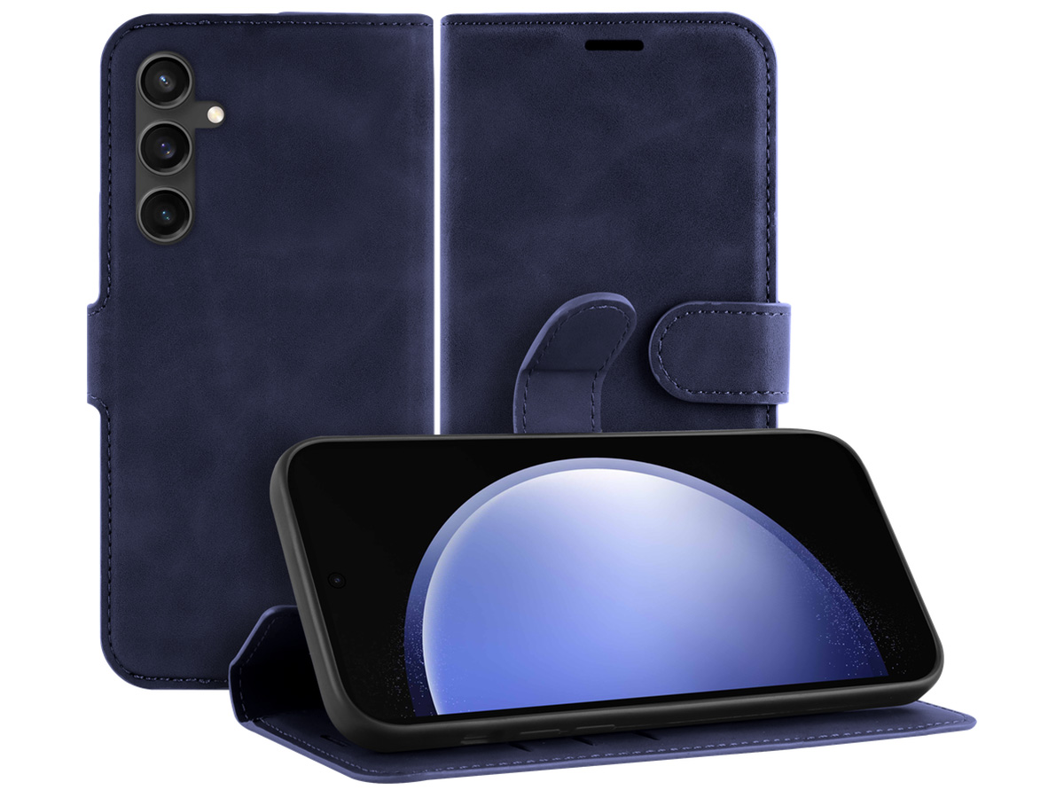 Just in Case Premium Wallet Folio Donkerblauw - Samsung Galaxy S23 FE hoesje