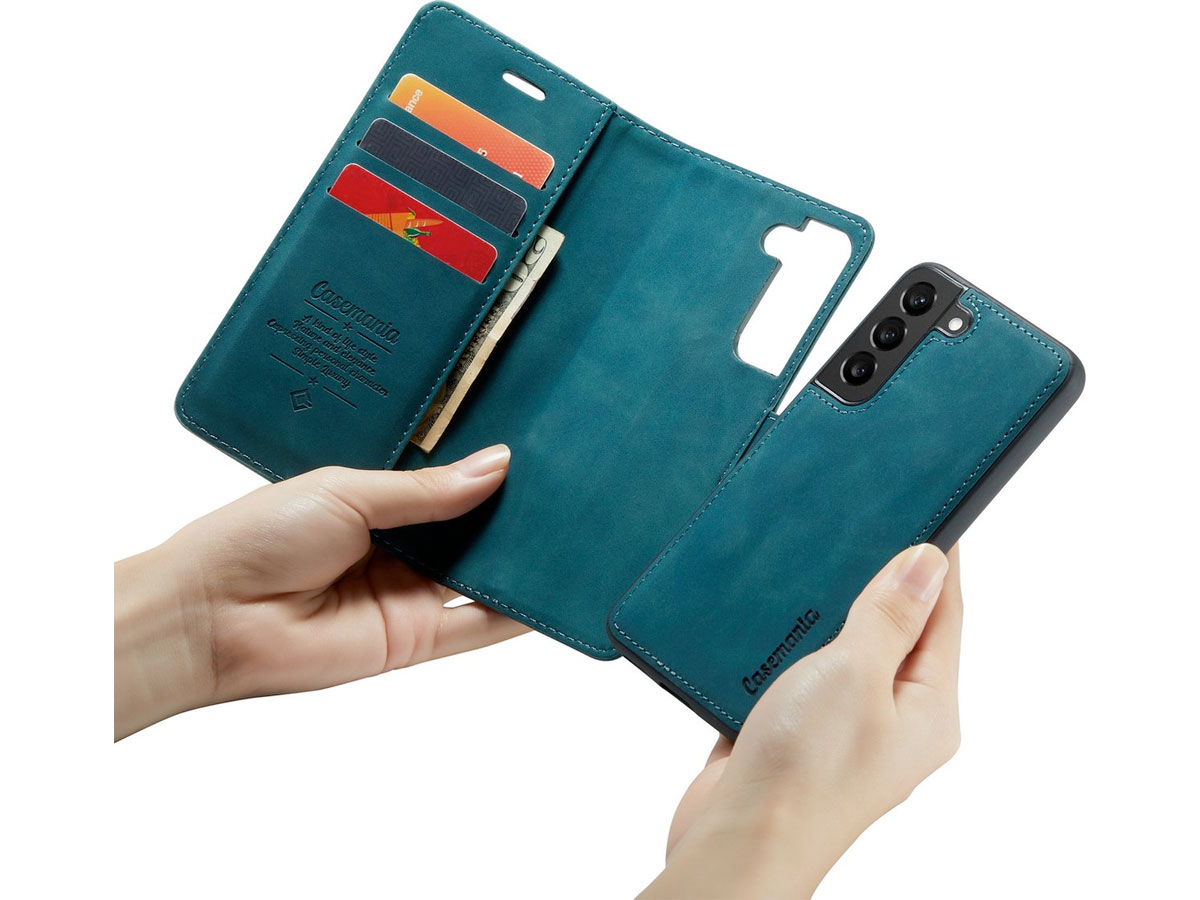CaseMe 2in1 Magnetic Bookcase Groen - Samsung Galaxy S23 Hoesje