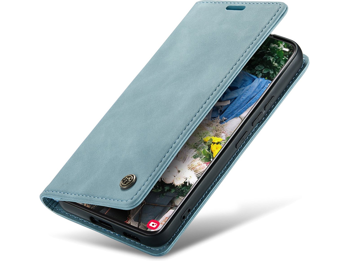 CaseMania Vintage Slim Bookcase Aqua - Samsung Galaxy S23 hoesje