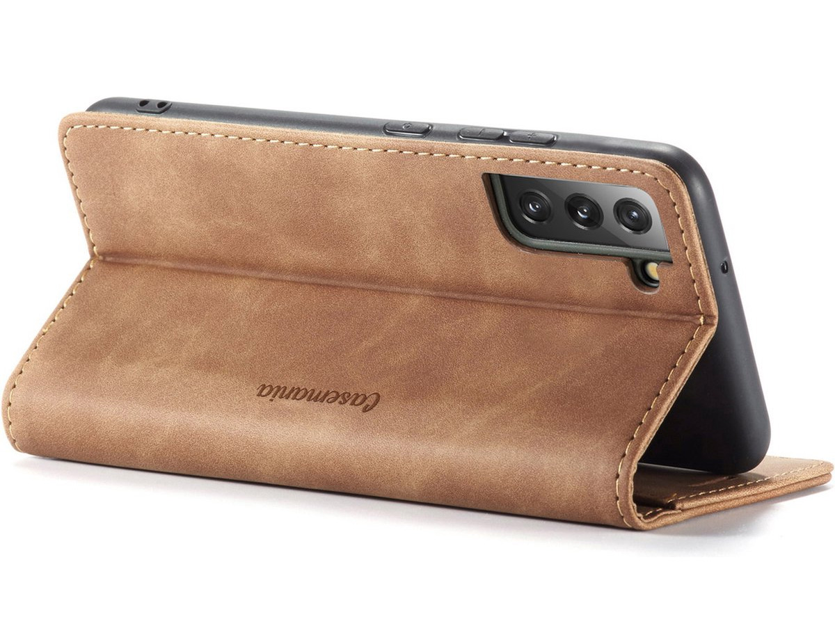 CaseMania Vintage Slim Bookcase Bruin - Samsung Galaxy S23 hoesje
