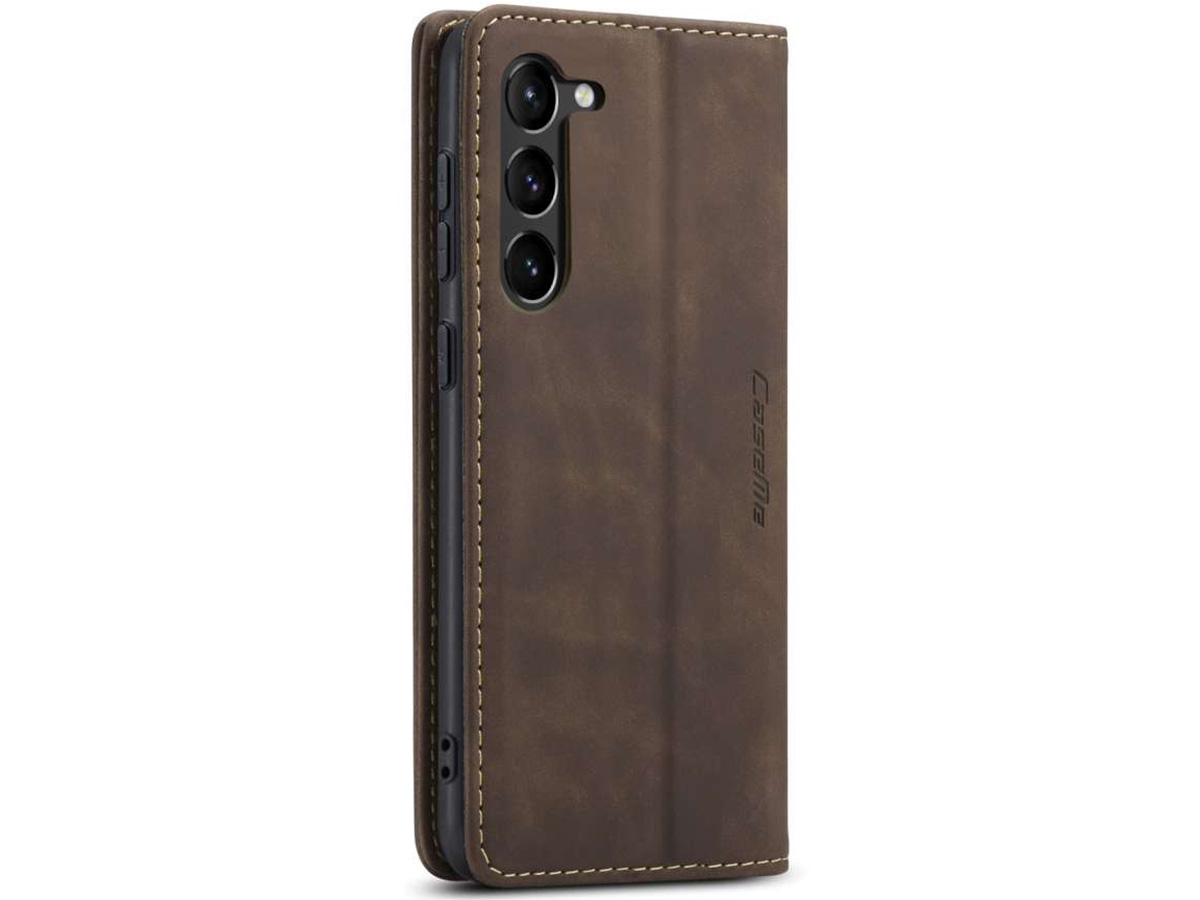 CaseMania Vintage Slim Bookcase Bruin - Samsung Galaxy S23 hoesje