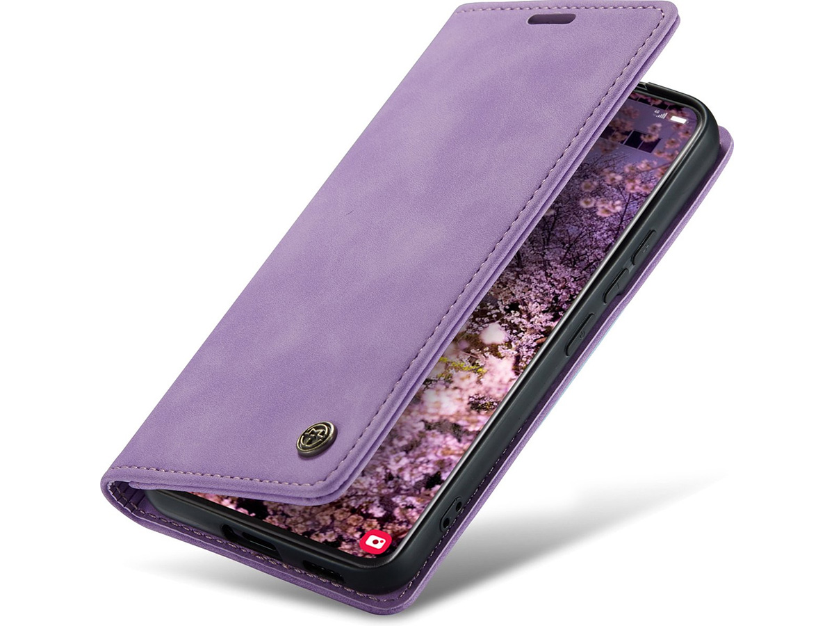 CaseMania Vintage Slim Bookcase Lila Paars - Samsung Galaxy S23 hoesje