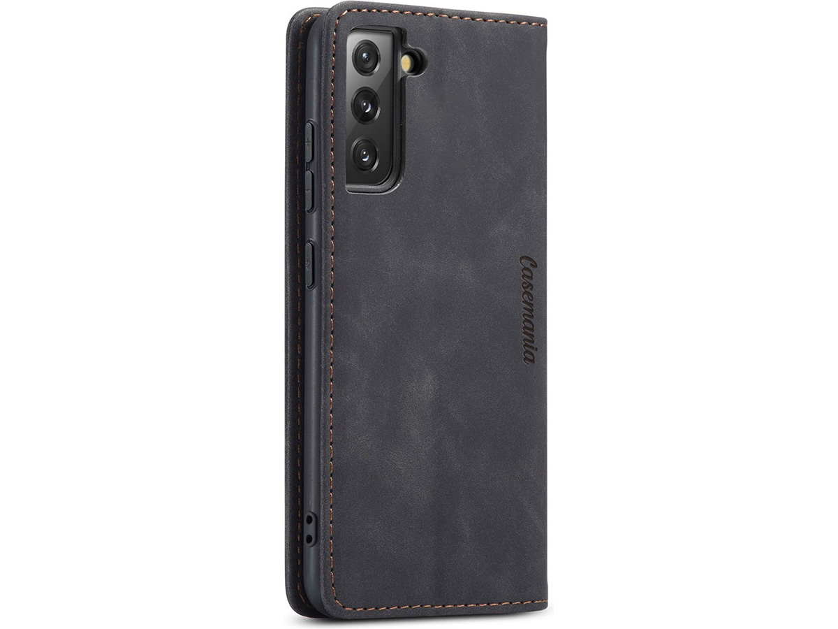 CaseMania Vintage Slim Bookcase Zwart - Samsung Galaxy S23 hoesje