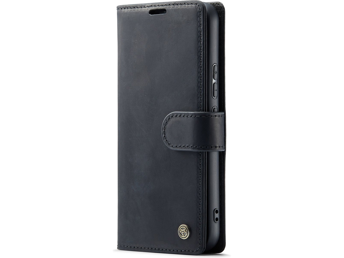 CaseMania Vintage Leather Case Zwart - Samsung Galaxy S23 hoesje