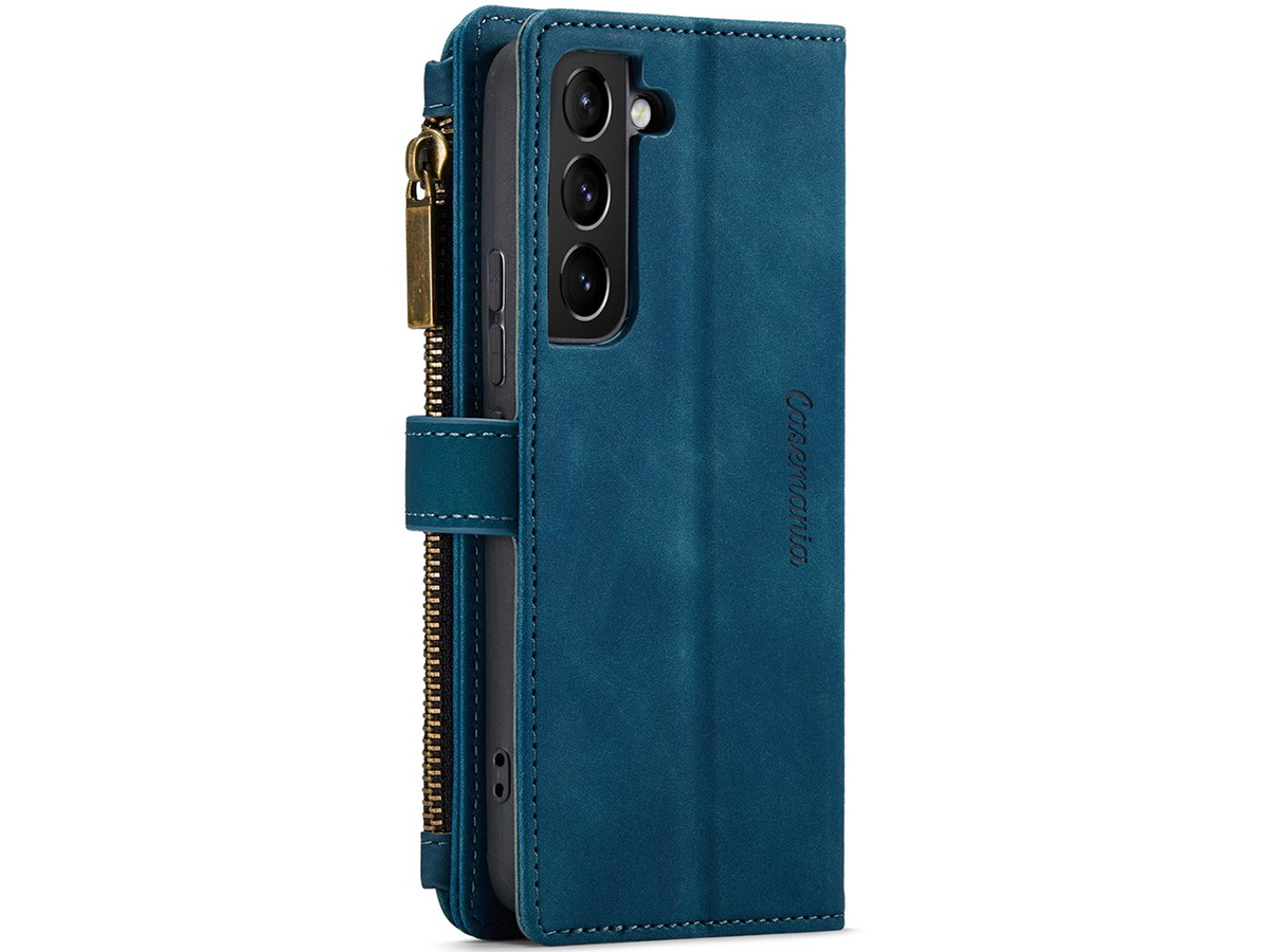 CaseMe Ritsvak Wallet Case Blauw - Samsung Galaxy S23 Hoesje