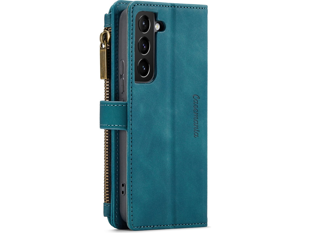 CaseMe Ritsvak Wallet Case Groen - Samsung Galaxy S23 Hoesje