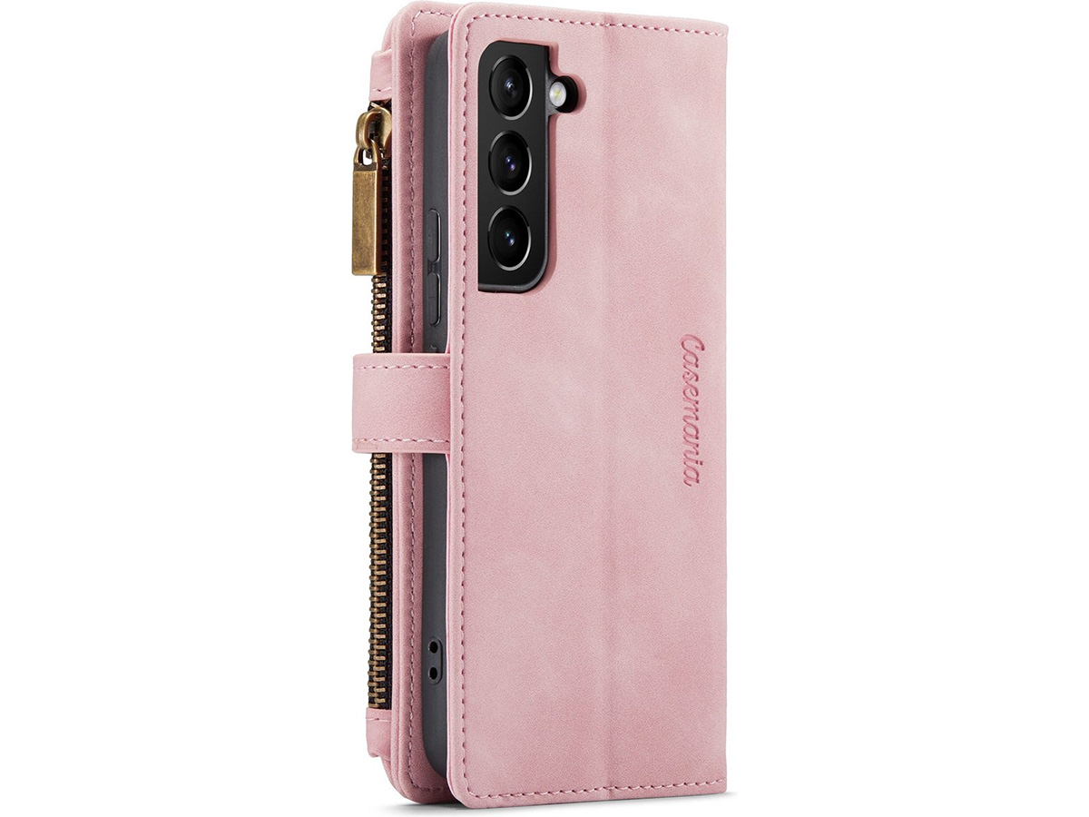 CaseMe Ritsvak Wallet Case Roze - Samsung Galaxy S23 Hoesje