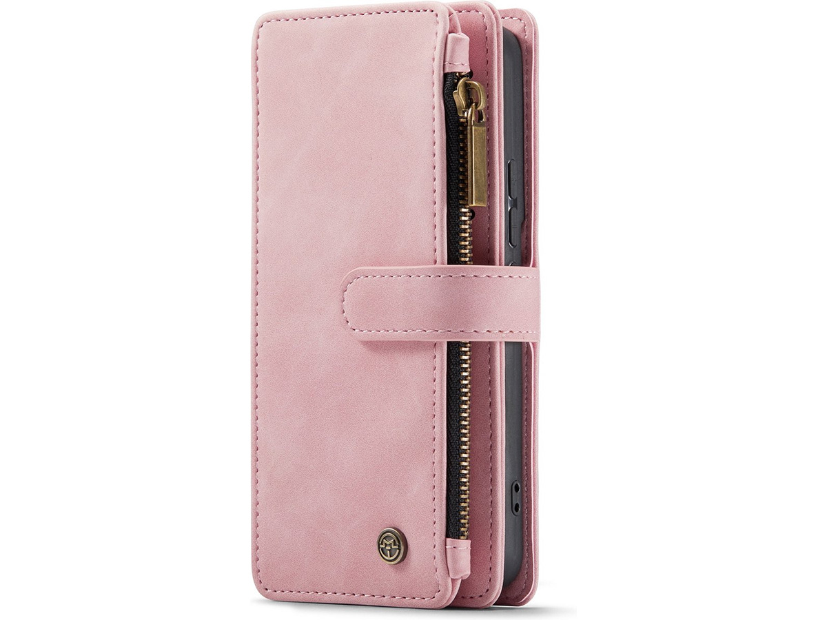 CaseMe Ritsvak Wallet Case Roze - Samsung Galaxy S23 Hoesje