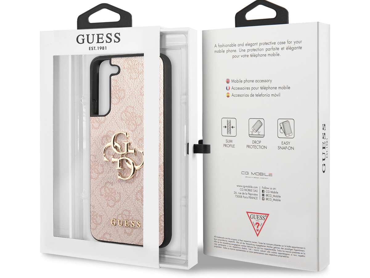 Guess Big 4G Monogram Case Roze - Samsung Galaxy S23 hoesje