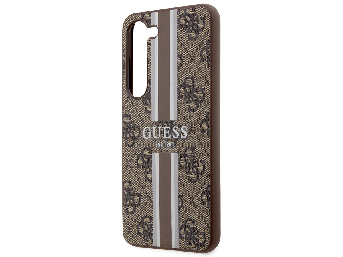 Guess College Monogram Case Bruin - Samsung Galaxy S23 hoesje