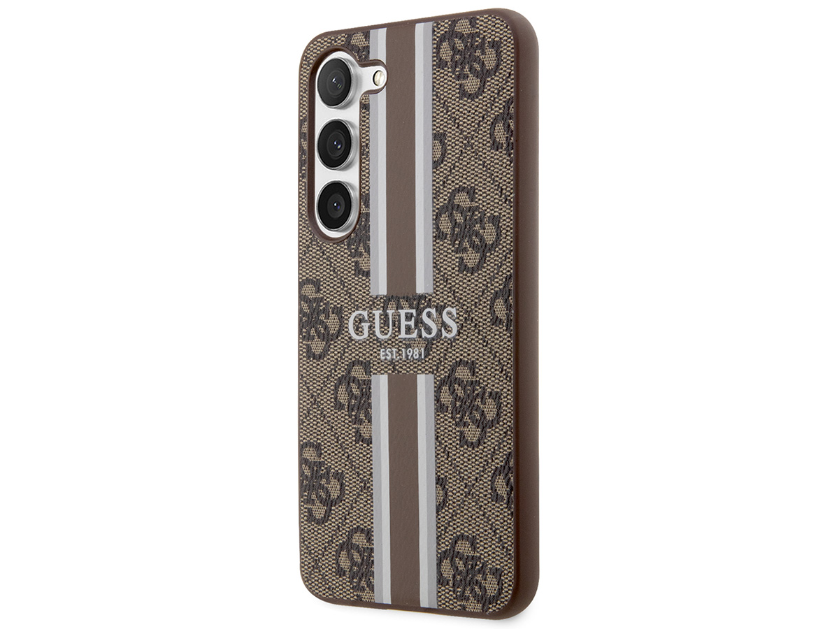 Guess College Monogram Case Bruin - Samsung Galaxy S23 hoesje