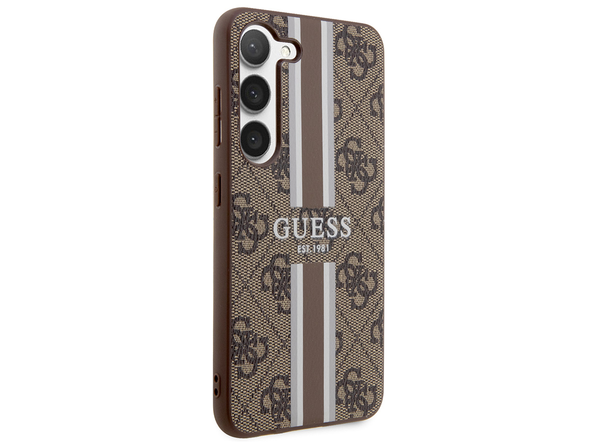 Guess College Monogram Case Bruin - Samsung Galaxy S23 hoesje