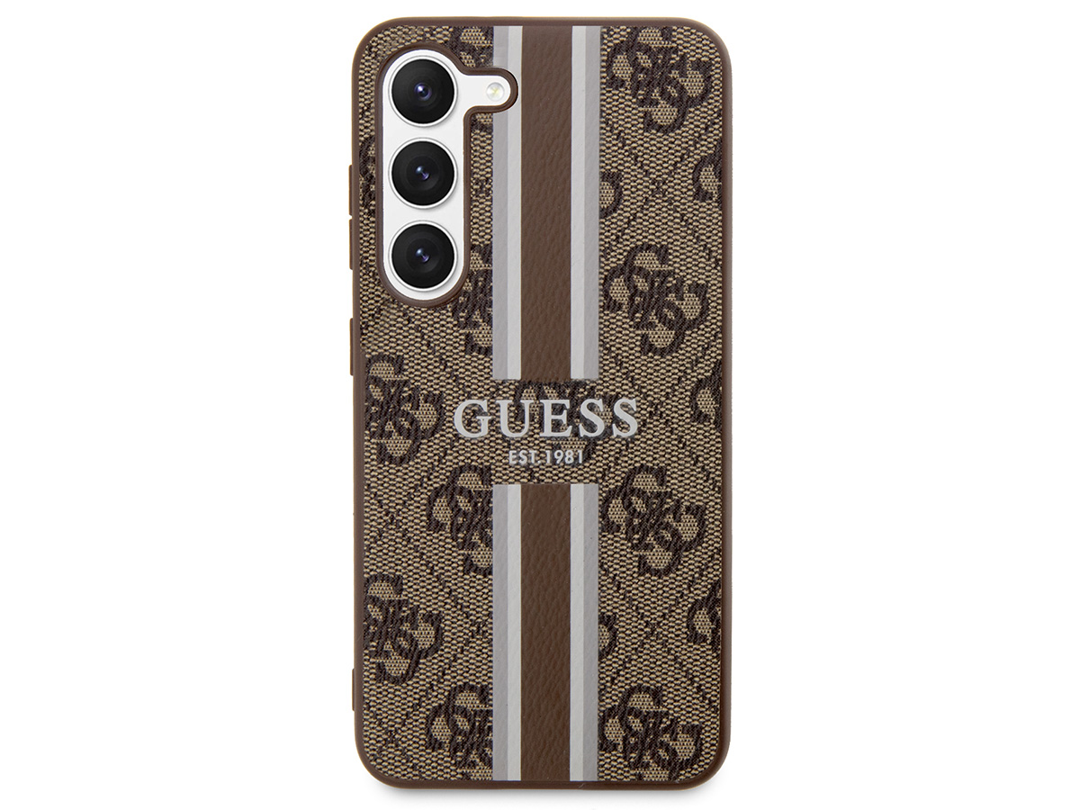 Guess College Monogram Case Bruin - Samsung Galaxy S23 hoesje