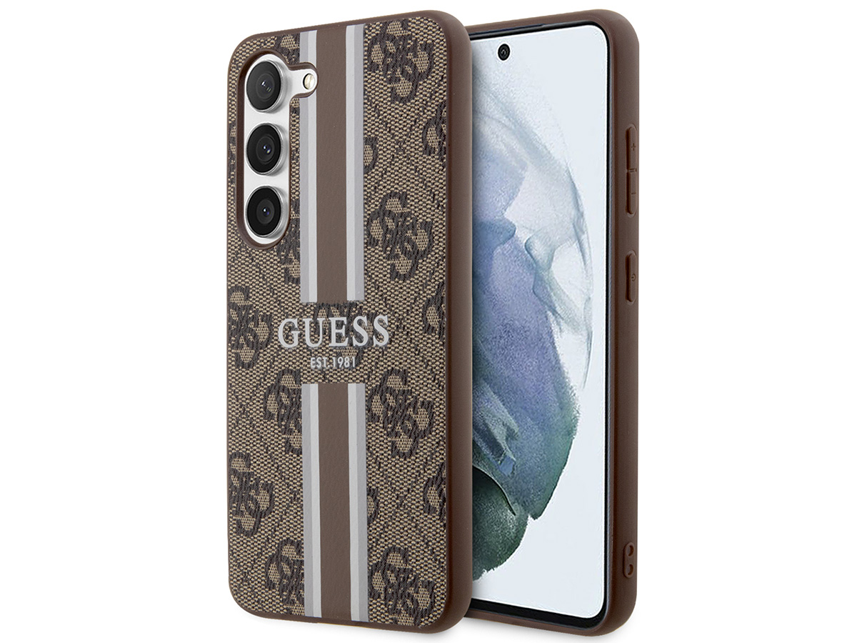 Guess College Monogram Case Bruin - Samsung Galaxy S23 hoesje