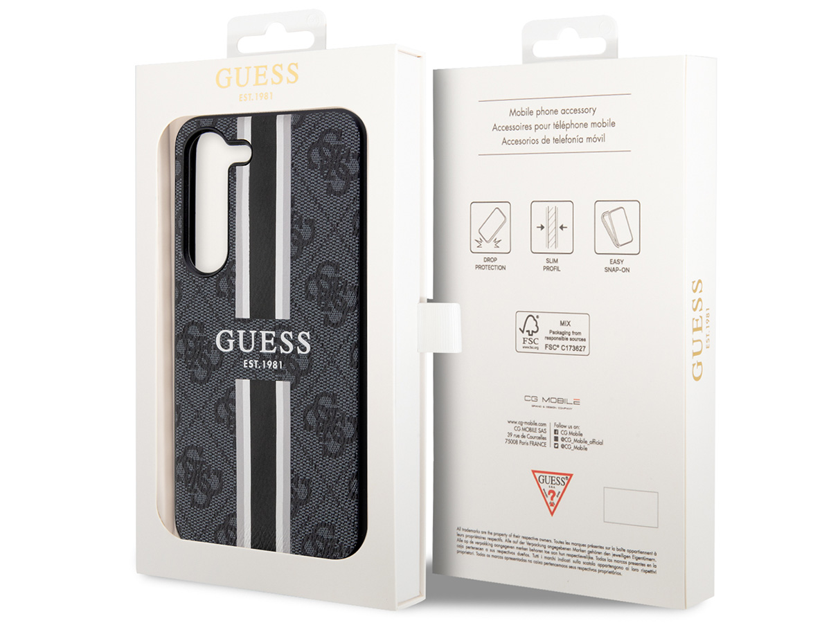 Guess College Monogram Case Grijs - Samsung Galaxy S23 hoesje