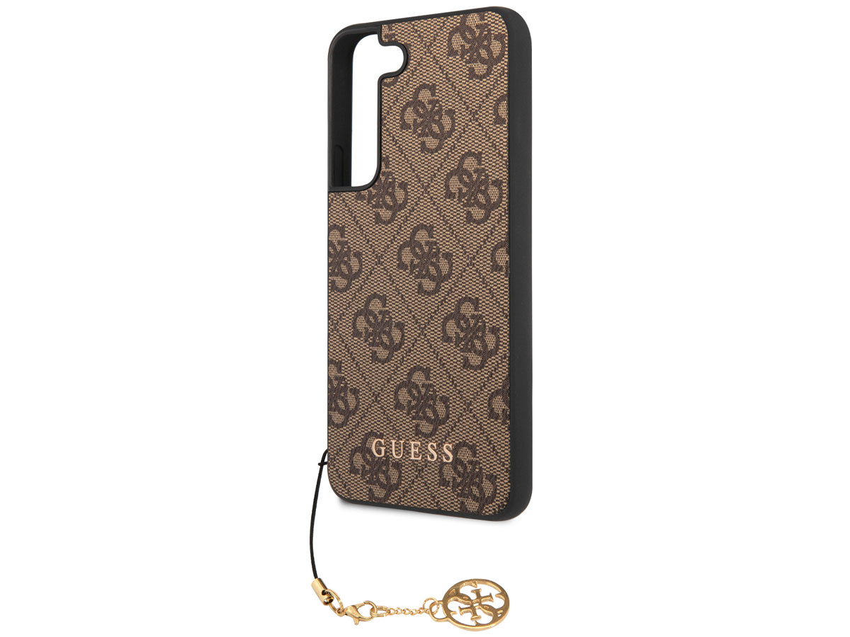 Guess Monogram Charm Case Bruin - Samsung Galaxy S23 hoesje