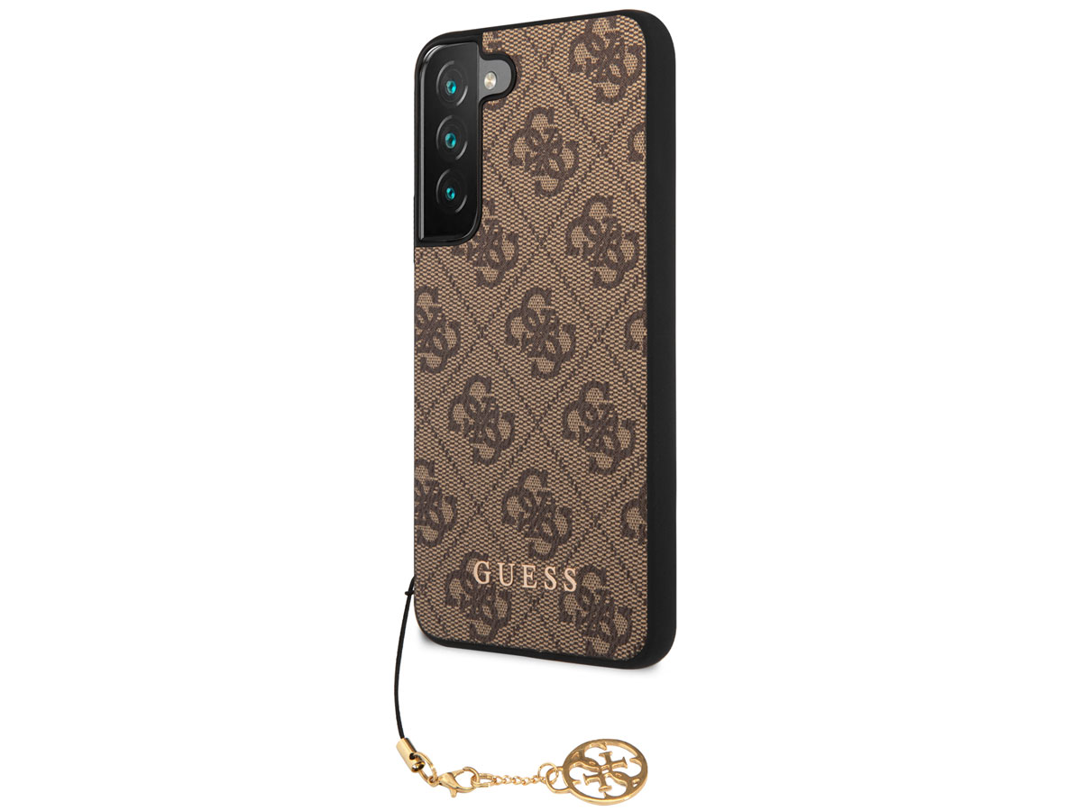 Guess Monogram Charm Case Bruin - Samsung Galaxy S23 hoesje