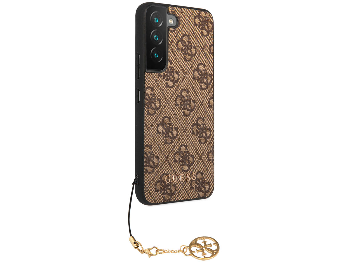 Guess Monogram Charm Case Bruin - Samsung Galaxy S23 hoesje