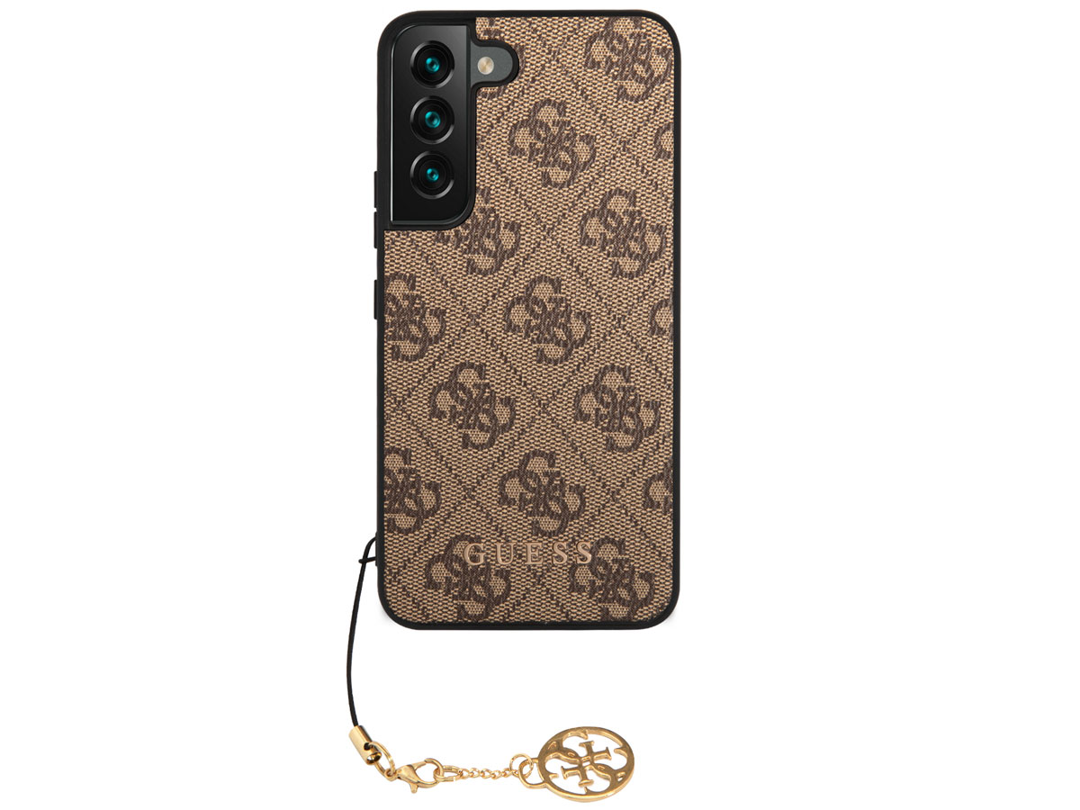 Guess Monogram Charm Case Bruin - Samsung Galaxy S23 hoesje