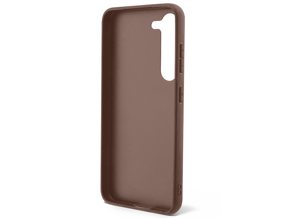 Guess Monogram Stripe Case Bruin - Samsung Galaxy S23 hoesje