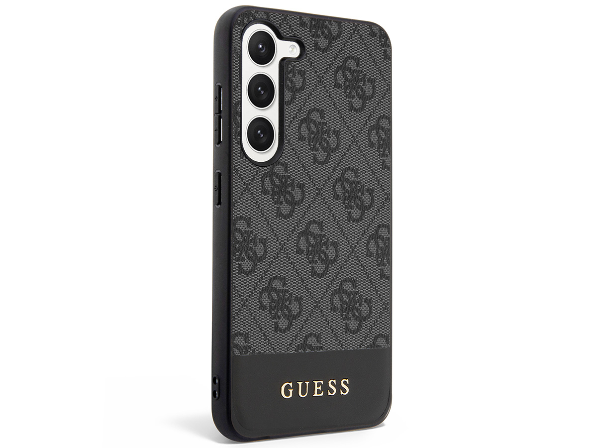 Guess Monogram Stripe Case Grijs - Samsung Galaxy S23 hoesje