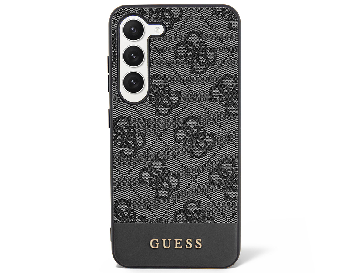 Guess Monogram Stripe Case Grijs - Samsung Galaxy S23 hoesje