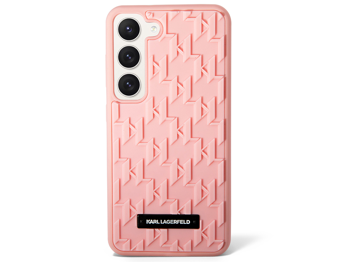 Karl Lagerfeld 3D Monogram Case Roze - Samsung Galaxy S23 hoesje