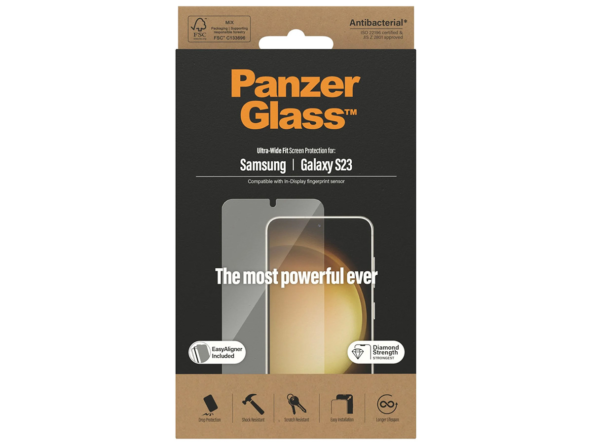 PanzerGlass Samsung Galaxy S23 Super+ Glas Wide Fit met EasyAligner