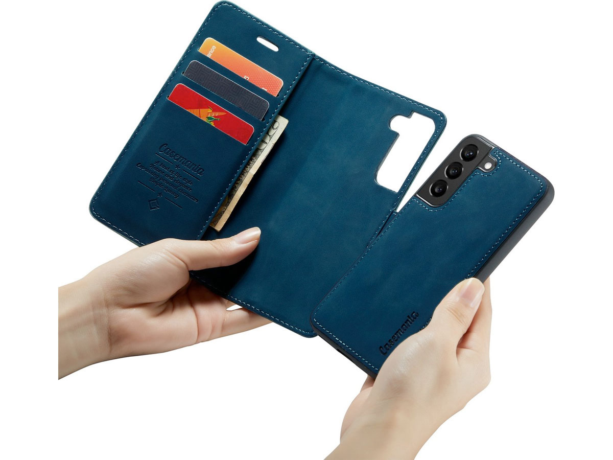 CaseMe 2in1 Magnetic Bookcase Blauw - Samsung Galaxy S23+ Hoesje