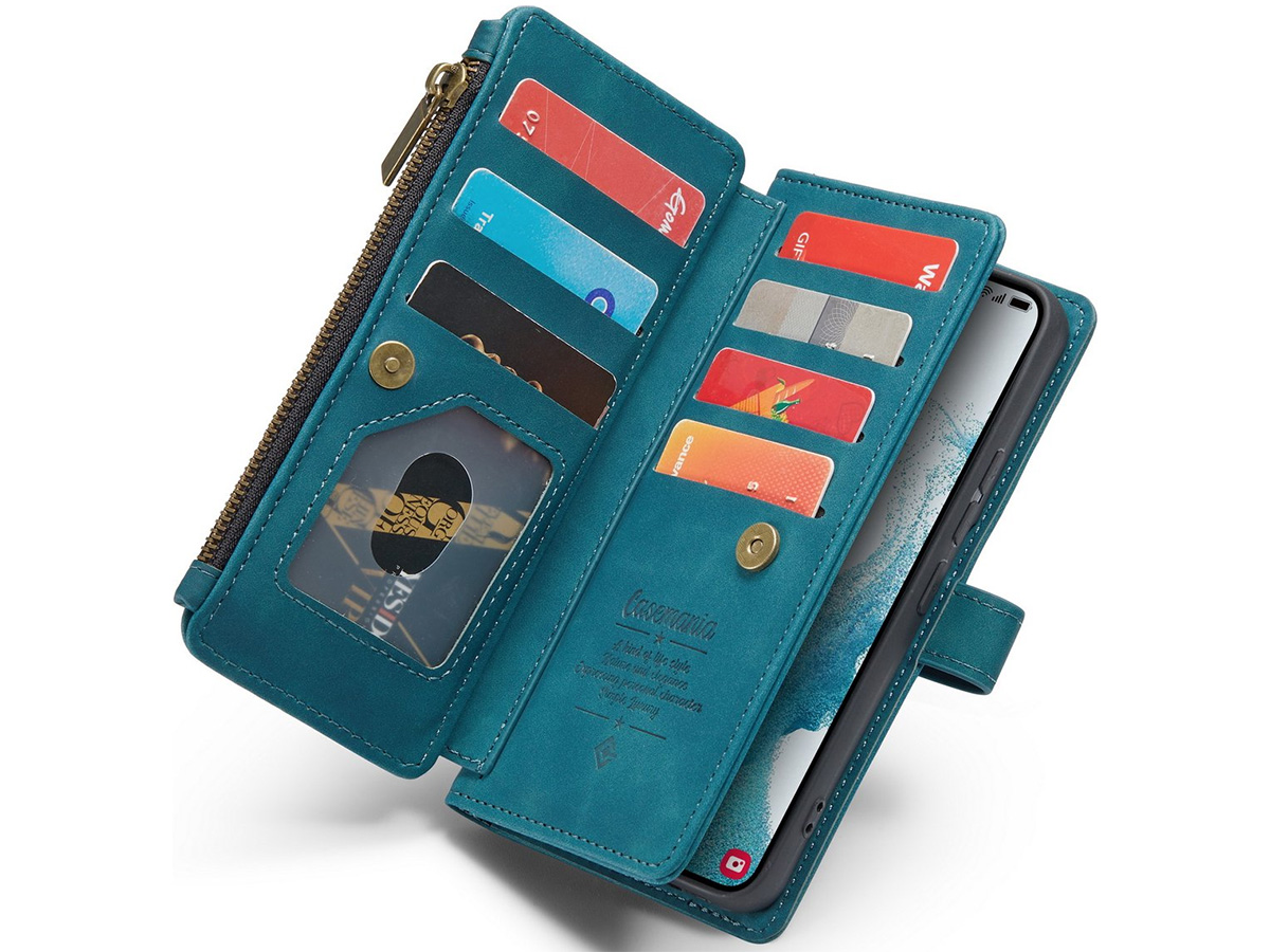 CaseMe Ritsvak Wallet Case Groen - Samsung Galaxy S23+ Hoesje