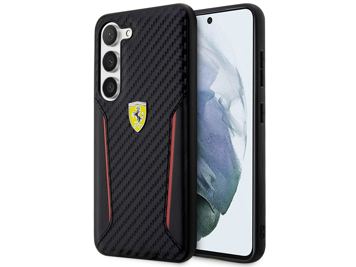 Ferrari Carbon Look Case - Samsung Galaxy S23+ hoesje