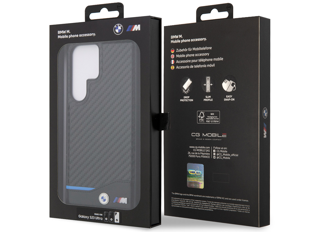 BMW M Carbon Look Case - Samsung Galaxy S23 Ultra hoesje