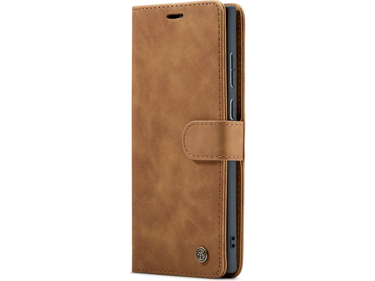 CaseMania 2in1 Magnetic Bookcase Cognac - Samsung Galaxy S23 Ultra Hoesje