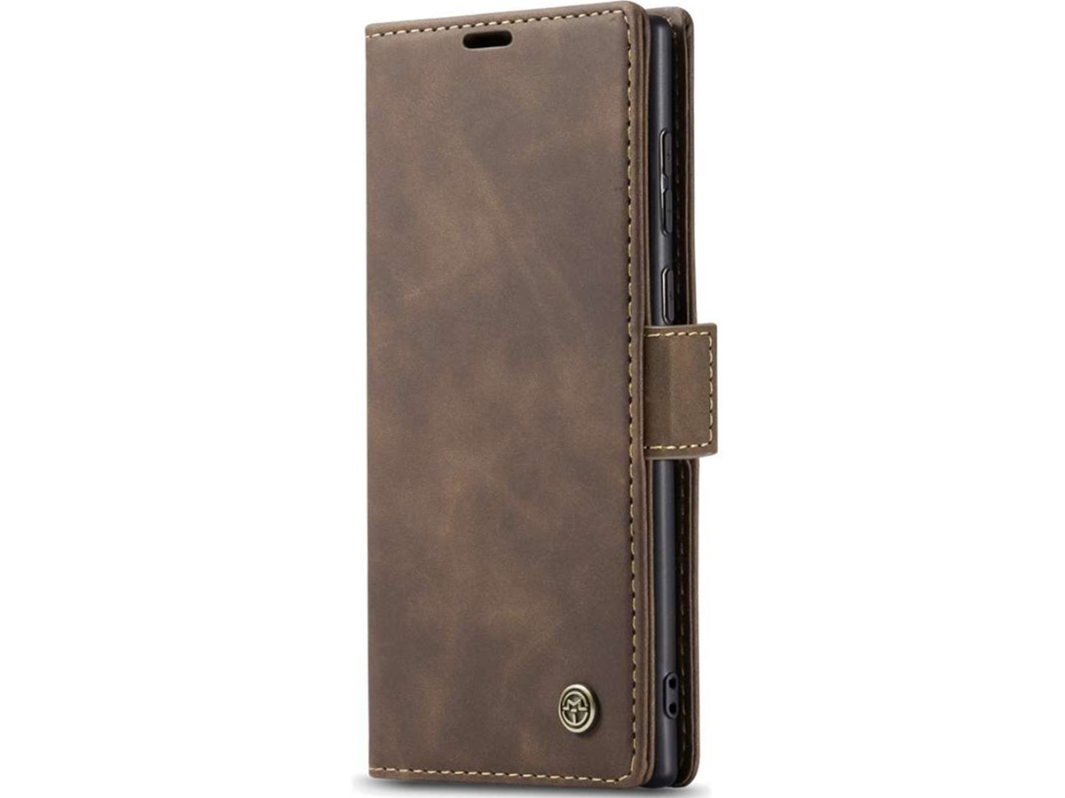 CaseMe Vintage BookCase Bruin - Samsung Galaxy S23 Ultra hoesje