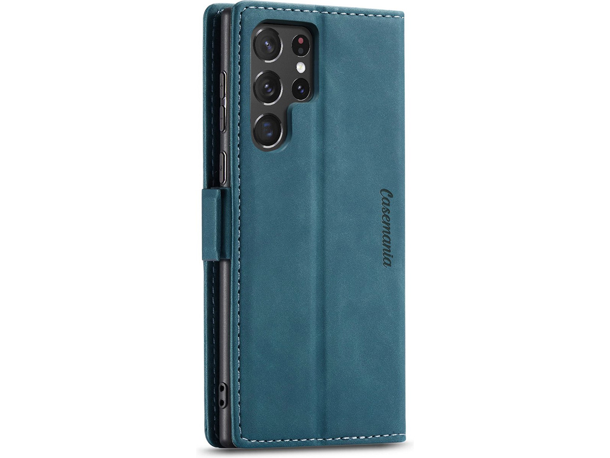 CaseMe Vintage BookCase Groen - Samsung Galaxy S23 Ultra hoesje