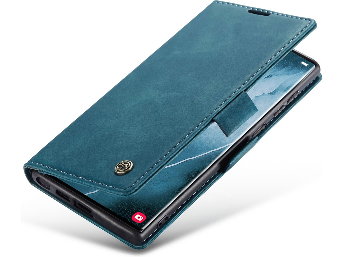 CaseMania Vintage Slim Bookcase Groen - Samsung Galaxy S23 Ultra hoesje