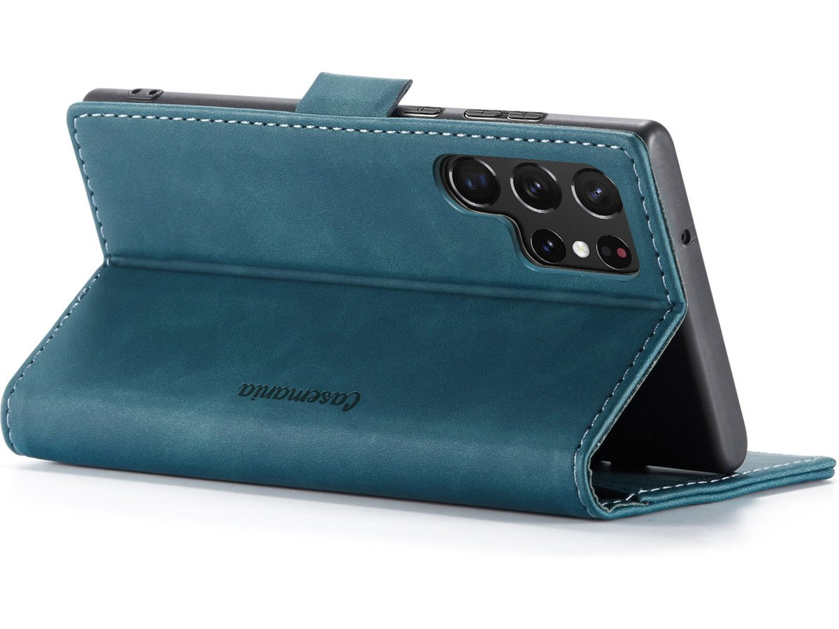 CaseMania Vintage Slim Bookcase Groen - Samsung Galaxy S23 Ultra hoesje