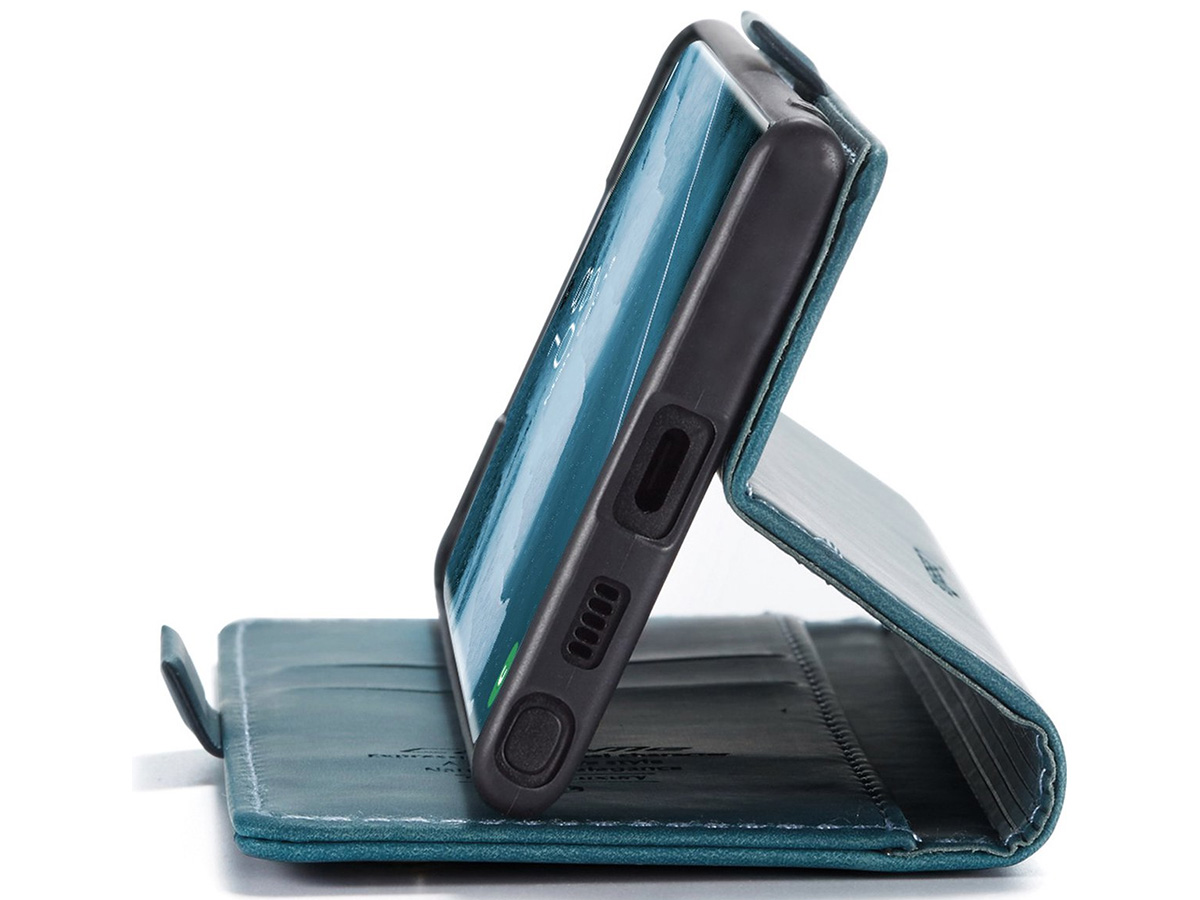 CaseMe Vintage BookCase Groen - Samsung Galaxy S23 Ultra hoesje