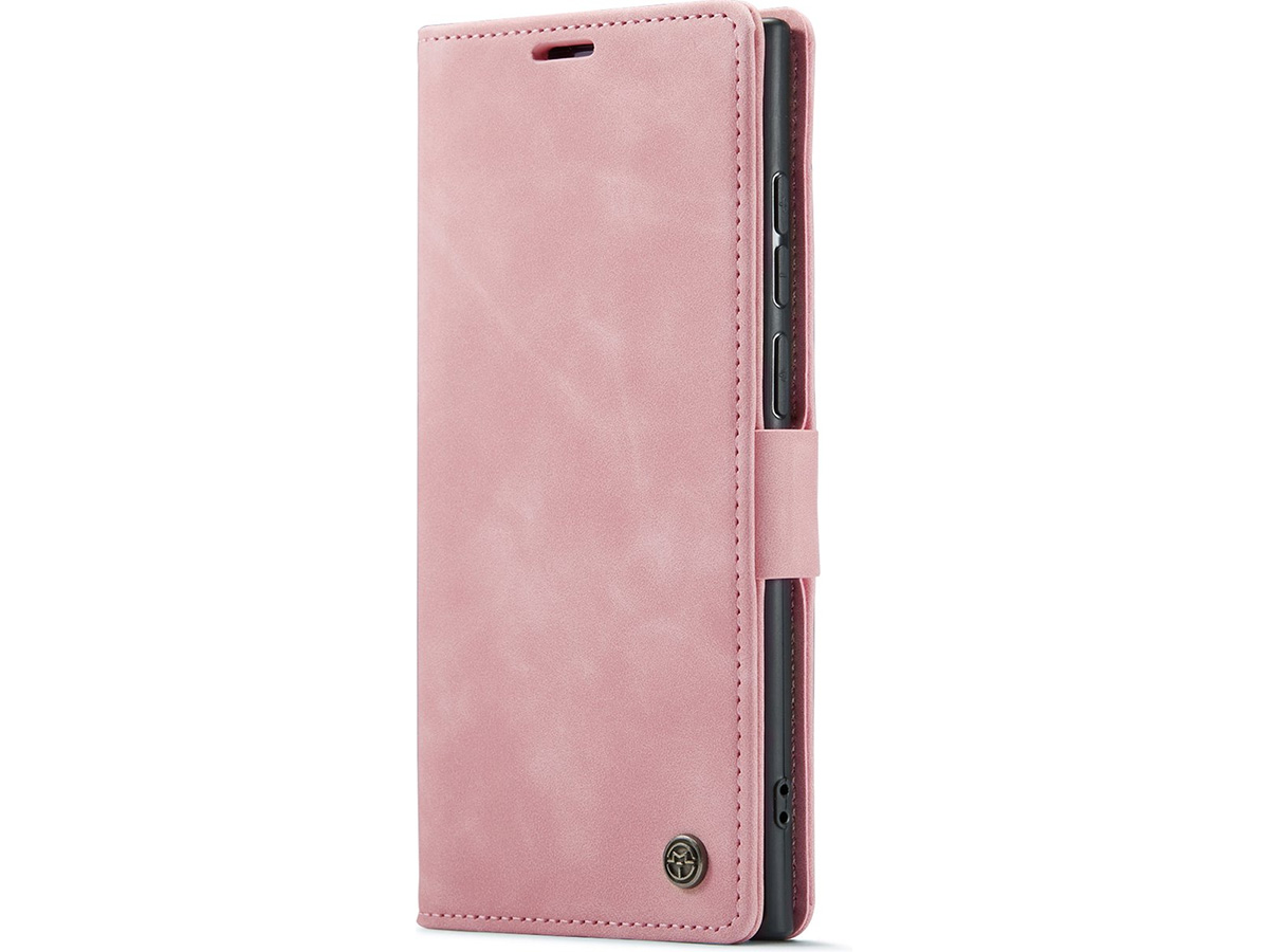 CaseMe Vintage BookCase Roze - Samsung Galaxy S23 Ultra hoesje