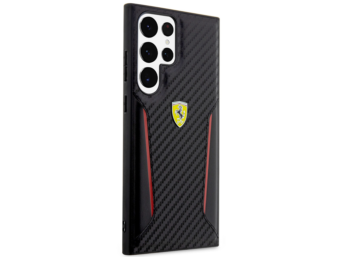 Ferrari Carbon Look Case - Samsung Galaxy S23 Ultra hoesje