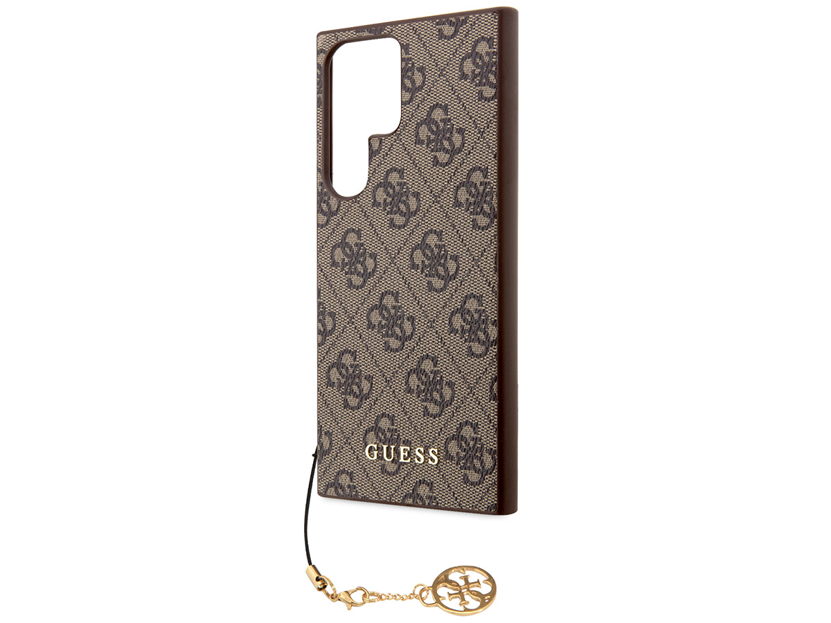 Guess Monogram Charm Case Bruin - Samsung Galaxy S23 Ultra hoesje