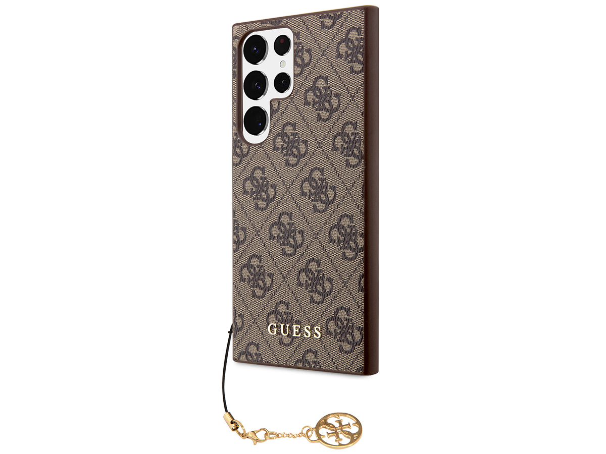 Guess Monogram Charm Case Bruin - Samsung Galaxy S23 Ultra hoesje