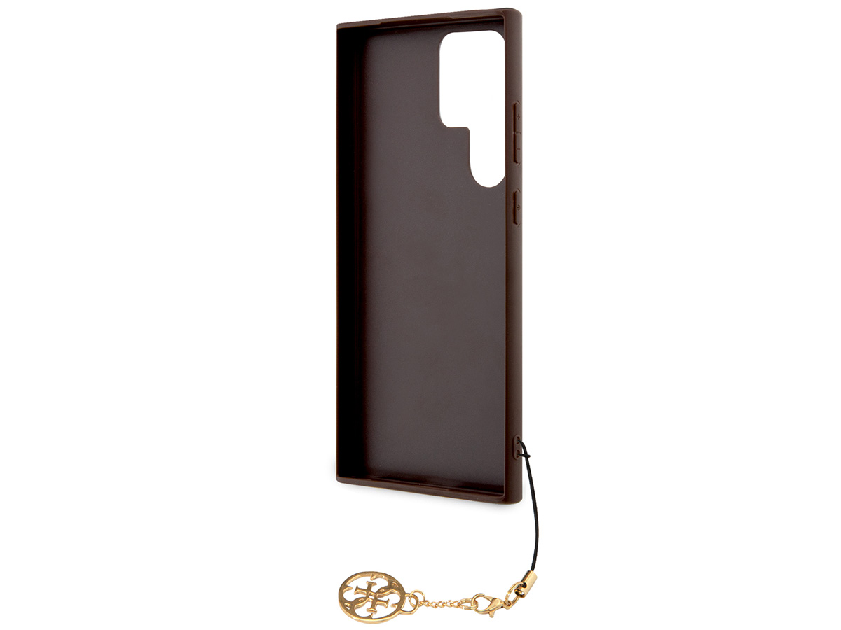 Guess Monogram Charm Case Bruin - Samsung Galaxy S23 Ultra hoesje