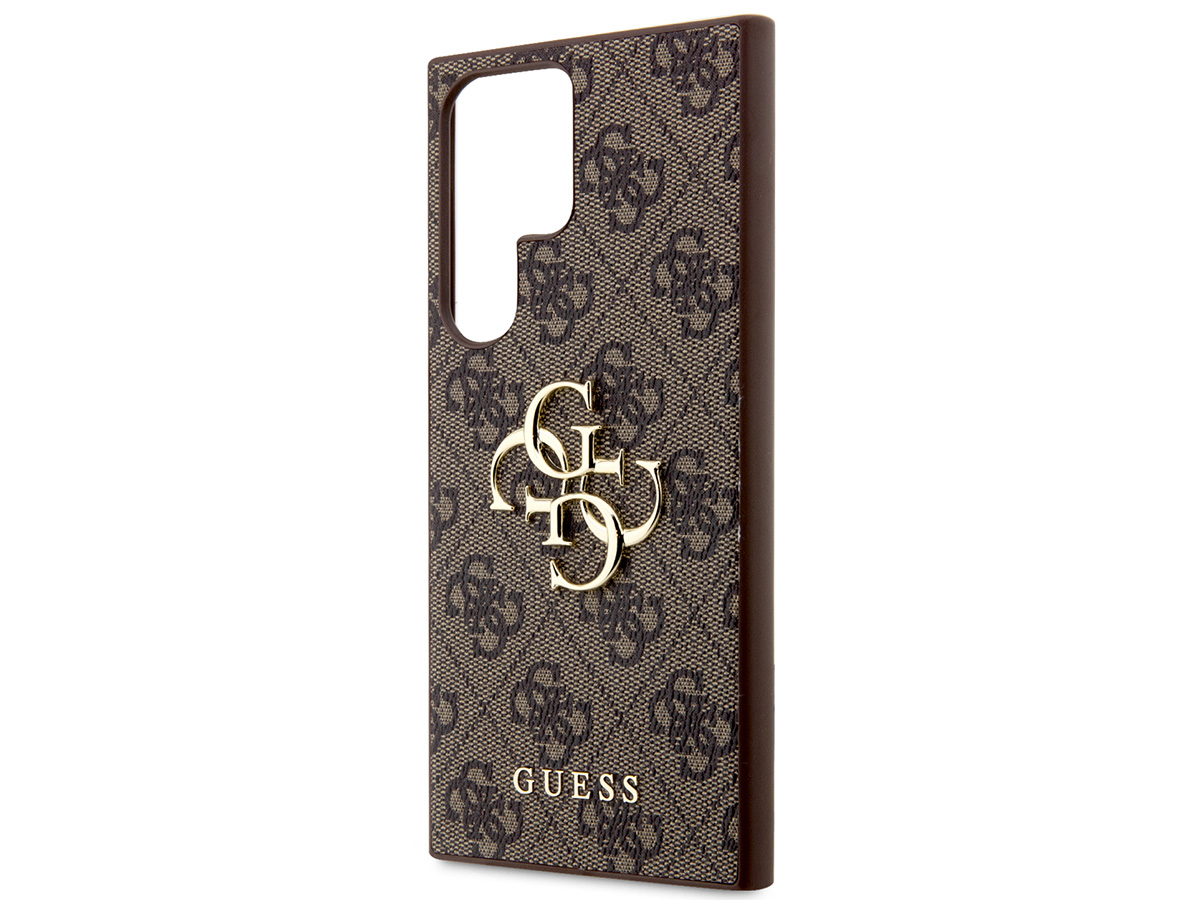 Guess Big 4G Monogram Case Bruin - Samsung Galaxy S23 Ultra hoesje